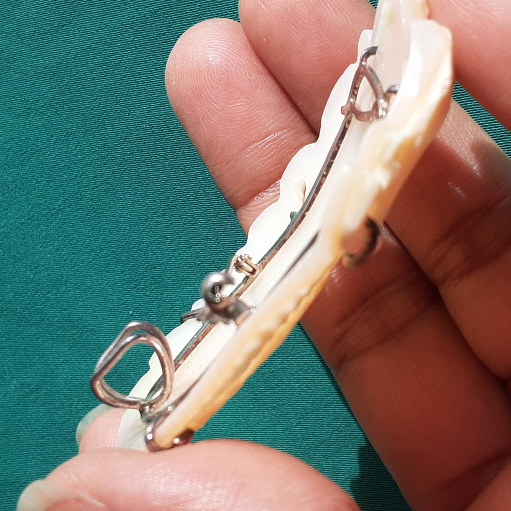 925 Genuine Hand Carved Cameo. Italy. Brooch, Pendant. FIRM. - Picture 11 of 17
